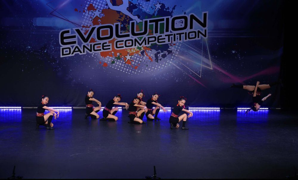 Floor work during a group routine